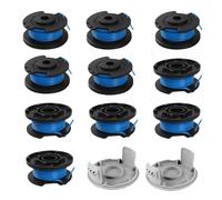 Viilich 10 pièces de bobines de fil pour Ryobi, bobine de rechange pour débroussailleuse Ryobi One+ RAC124 AC14RL3A OLT1823 OLT1832 18V 24V 40V, 10 bobines de coupe, 2 capuchons (3,4 m, ⌀ 1,65 mm)