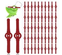 Viilich 50pcs Lames de Rechange en Plastique pour Débroussailleuse - Lot de Lames de 14cm pour Gazon - Coupe-Bordures sans Fil Idéales pour Tondeuse de Jardin(Rosso)