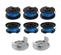 Viilich Lot de 6 bobines de fil de rechange Ryobi One+ RAC124 AC14RL3A OLT1823 OLT1832 18 V 24 V 40 V, 2 capuchons, 3,4 m, diamètre 1,65 mm