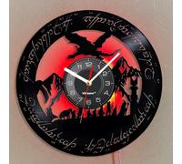 Viiluuxr Horloge en vinyle lumineuse à LED - 30 cm - Horloge radio-pilotée - Bande LED - Film de science-fiction - Dragon méchant - Décoration de chambre - Veilleuse sans bruit de tic-tac - Ambiance