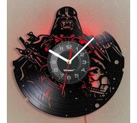 Viiluuxr Horloge Murale Design Moderne Disque Vinyle Pendule Murale Silencieuse LED Horloge Lumineuse Montre Murale Cuisine Décoration Créative 7 Veilleuses Colorées Orloge Mural Original Salon.