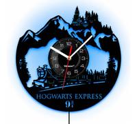Viiluuxr Horloge Murale Design Moderne Disque Vinyle Pendule Murale Silencieuse LED Horloge Lumineuse Montre Murale Cuisine Décoration Créative 7 Veilleuses Colorées Orloge Mural Original Salon.