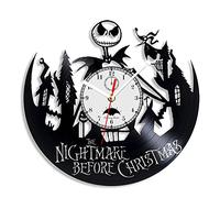 Viiluuxr Horloge Murale en Forme de Disque Vinyle avec 12 Piles silencieuses, L'Étrange Noël de Monsieur Jack, décoration d'intérieur, Cadeau créatif de Thanksgiving pour Les Amis, Horloge à Quartz s