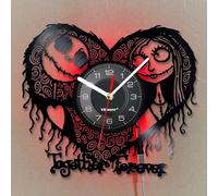 Viiluuxr Horloge murale en vinyle de 12 pouces Lumières LED colorées Télécommande Veilleuse Film fantastique Étrange Horloge à thème Maison Décoration Cadeau de Noël pour enfants Horloge lumineuse.