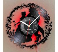 Viiluuxr Horloge murale en vinyle de 30,5 cm avec lumières LED colorées, télécommande, veilleuse pour la maison, la cuisine, la chambre d'enfant, décoration de Noël, cadeau d'anniversaire, horloge