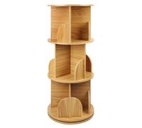 VIIROUD Bibliothèque Rotative, Bibliothèque Étagère Rangement, Étagère Livre à 3 Niveaux, pour Salon, Bureau, Chambre d'enfant, en Bois d’Ingénierie,40 * 40 * 97cm-Couleur Bois d'origine
