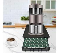 VIIROUD Porte-capsules de café tiroir pour rangement de capsules de café Dolce Gusto et Vertuoline avec capacité -28*42*9.5cm noir