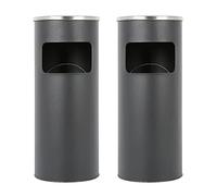 VIIROUD Poubelle en acier inoxydable 30 L, Bacs à ordures de cuisine,Poubelle Cendrier sur Pied Extérieur avec Poubelle Seau Intérieur 30L Disponible pour Hôtel Jardin Extérieur Supermarché