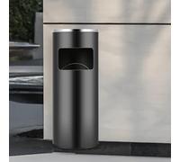 VIIROUD Poubelle en acier inoxydable 30 L, Bacs à ordures de cuisine,Poubelle Cendrier sur Pied Extérieur avec Poubelle Seau Intérieur 30L Disponible pour Hôtel Jardin Extérieur Supermarché