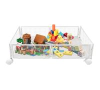 VIIROUD Rangement Sous Lit avec Roulettes，Tiroir Étagère en Métal Sac Vetement Caisse Rangement pour Édredons Couvertures Oreillers Jouets Vestes Vêtements-60 * 40 * 17cm-blanc-1PC