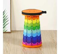 VIIROUD Tabouret Pliant Portable,Tabouret de Camping Portable, Hauteur Réglable,Tabouret de Camping Rétractable,Camping Tabouret,Tabouret Telescopique, pour Pêche,Voyage26*26 * 6,5-45 cm (Couleur)