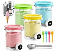 Viitech 4 Récipients Ninja Swirl, Tasses De Remplacement Sans Bpa Pour Les RéCipients Ninja Creami, Pintes éTanches Avec Couvercle Et CuillèRe, Lavable Au Lave-Vaisselle Pour La SéRie Nc700 Nc701