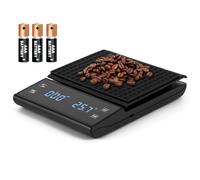 Viitech Balance à café numérique avec minuterie jusqu'à 3 kg/0,1 g, fonctionne avec piles et écran tactile LED, balance de cuisine multifonctionnelle (piles non incluses)