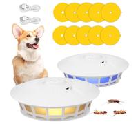Viitech Piège à puces 2 Paquet, Tueur de puces électrique alimenté par Pile AAA/USB avec 4 Modes d'éclairage, Lampe de piégeage de puces Non Toxique pour l'intérieur et l'extérieur