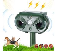 Viitech Répulsif à ultrasons pour chat - Étanche - 4 modes - Répulsif à ultrasons solaire avec détecteur de mouvement - Lumière clignotante pour jardin, chats, chiens, oiseaux, renards