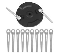 Viitech Support à double lame - Disque à tronçonner + 10 lames en métal - Accessoire de débroussailleuse - Disque de coupe et lame de rechange en métal - Pour Einhell Gardol Gartenmeister Mr Gardener