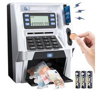 Viitech Tirelire électronique, Mini Tirelire ATM avec Fonction de Mémoire de Mise hors Tension et Carte de Débit, Peut Déposer de L'argent Réel, Tirelire ATM, Pièces de Monnaie Sûres Billets de Banque