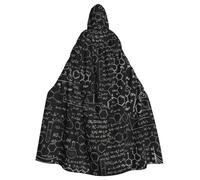 Viiuhvjbj Abstrait Science Chimie Illustration 3D Adulte Longue Cape à Capuche Unisexe Halloween Noël Carnaval Cosplay Mascarade Party Witch Vampire Costume