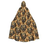 Viiuhvjbj Ancient World Globeadult Longue cape à capuche unisexe pour Halloween, Noël, carnaval, cosplay, bal masqué, fête, sorcière, vampire