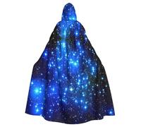 Viiuhvjbj Blue Shining Stars Cape à capuche unisexe pour Halloween, Noël, carnaval, cosplay, bal masqué, fête, sorcière, vampire