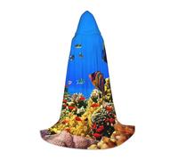 VIIUHVJBJ Cape à capuche avec imprimé poisson de mer pour adolescents - Cape pour Halloween, cosplay, carnaval, fête sur le thème du carnaval