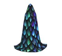 VIIUHVJBJ Cape à capuche avec motif écailles de dragon magique 3D pour adolescents - Cape pour Halloween, cosplay, carnaval, fête à thème