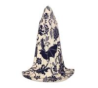 VIIUHVJBJ Cape à capuche imprimée chauve-souris pour adolescents - Cape pour Halloween, cosplay, carnaval, fête à thème