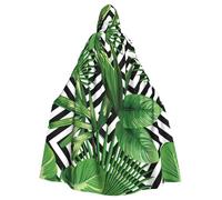 Viiuhvjbj Cape à capuche unisexe avec feuilles vertes de palmier et plantes tropicales pour adulte, Halloween, Noël, cosplay, pour sorcière et sorcière