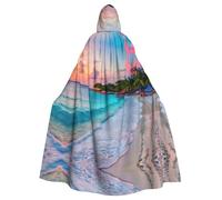 Viiuhvjbj Cape à capuche unisexe avec imprimé Jamaïque Beach pour adulte, Halloween, Noël, cosplay, pour sorcière et sorcière