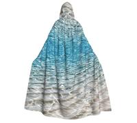 Viiuhvjbj Cape à capuche unisexe pour adulte Motif eau de mer transparente - Carnaval, Halloween, Noël, cosplay, cape pour sorcière, vampire, bal masqué