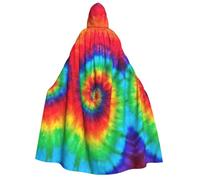 Viiuhvjbj Cape à capuche unisexe pour adulte tie dye arc-en-ciel - Carnaval, Halloween, Noël, cosplay, cape pour sorcière, vampire, bal masqué