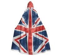 Viiuhvjbj Cape longue à capuche unisexe pour adulte, motif drapeau de l'Union, Halloween, Noël, carnaval, cosplay, bal masqué, fête, sorcière, vampire