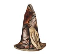 VIIUHVJBJ Chapeau de cowboy noir avec imprimé bottes occidentales pour adolescents - Cape pour Halloween, cosplay, carnaval, fête costumée
