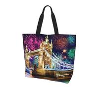 Viiuhvjbj Grand sac fourre-tout à bandoulière pour femme avec imprimé Tower Bridge de Londres pour le travail, l'école, les voyages, le shopping, usage quotidien