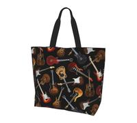 Viiuhvjbj Grand sac fourre-tout imprimé guitares pour femme, sac à main à bandoulière pour le travail, l'école, les voyages, le shopping, usage quotidien