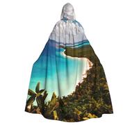 Viiuhvjbj Island Of Cuba Cape longue à capuche unisexe pour Halloween, Noël, carnaval, cosplay, bal masqué, fête, sorcière, vampire