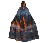 Viiuhvjbj Kilauea - Cape à capuche unisexe Volcano pour adulte - Carnaval, Halloween, Noël, cosplay, cape pour sorcière, vampire, bal masqué
