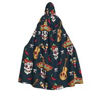 Viiuhvjbj Longue cape à capuche mexicaine unisexe pour adulte, Halloween, Noël, carnaval, cosplay, bal masqué, fête, sorcière, vampire