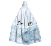 Viiuhvjbj Penguins On The Iceberg Cape à capuche unisexe pour adulte - Carnaval, Halloween, Noël, cosplay, cape pour sorcière, vampire, bal masqué