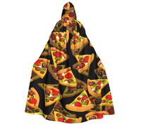 Viiuhvjbj Pizza 3D Cape à capuche unisexe pour adulte - Carnaval, Halloween, Noël, cosplay, cape pour sorcière, vampire, bal masqué