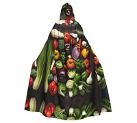 Viiuhvjbj Présentation de divers légumes imprimé cape à capuche unisexe adulte Halloween Noël Cosplay pour sorcière et sorcier fête