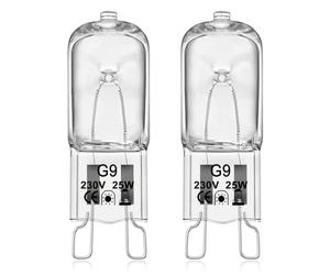 VIIVUU Ampoule G9 Pour Four, Halogène Ampoules 230V 25W Halogen Dimmable,260LM Lampe à Tolérance de 300°C,Pour Four Neff/AEG/Smeg/Hotpoint/Bosch/Whirlpool/,Electrolux/Zanussi/De Dietrich Lot 2