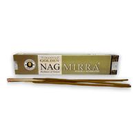 Vijayshree Golden Nag Mirra Masala Agarbatti Lot de 12 paquets de 240 bâtonnets au total (15 g par paquet) | Bâtonnets d'encens indiens de qualité supérieure pour la méditation et la détente