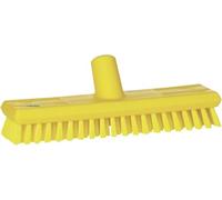 Vikan - Balai-brosse hygiénique - Avec passage d'eau - Extra dur - 270mm - Jaune