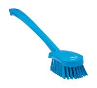 VIKAN Brosse à main manche long 415 mm, fibres dures, coloris bleu