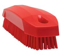 Vikan - Brosse à ongles hygiénique - Fibres dures - 130mm - Rouge