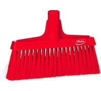 Vikan - Hygiène - Balai de passage - Avec manche droit - Fibres douces - Rouge
