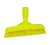 Vikan - Hygiène - Brosse à joints - Avec col flexible - Modèle avec manche - Extra dur - 225mm - Jaune