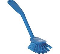 Vikan - Hygiène - Brosse à vaisselle - Avec bord de raclage - Fibres moyennes - Bleu