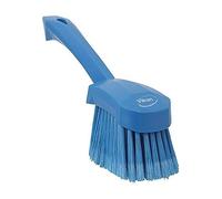 Vikan - Hygiène - Brosse à vaisselle - Avec manche court - Fibres douces à bout fendu - Bleu